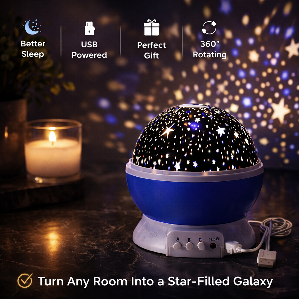 NexAura AstroGlow 360° Galaxy Projector