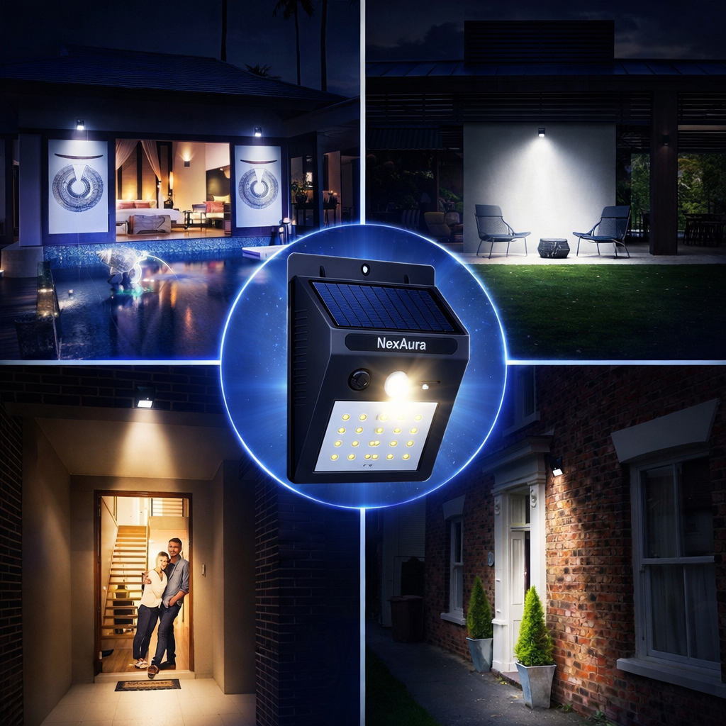 NexAura Smart Solar Motion Sensor Security Light