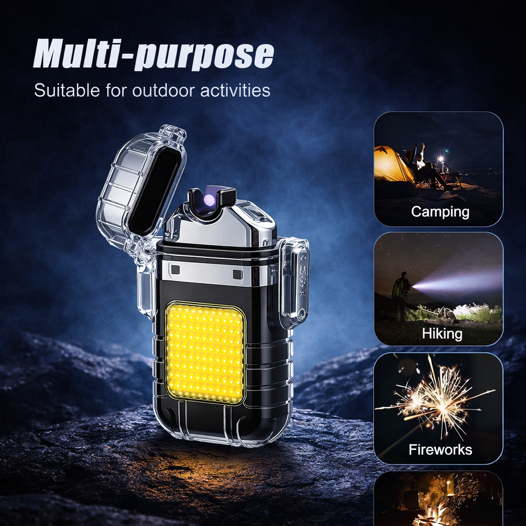 NexAura VoltGuard X – Tactical Arc Lighter & Floodlight
