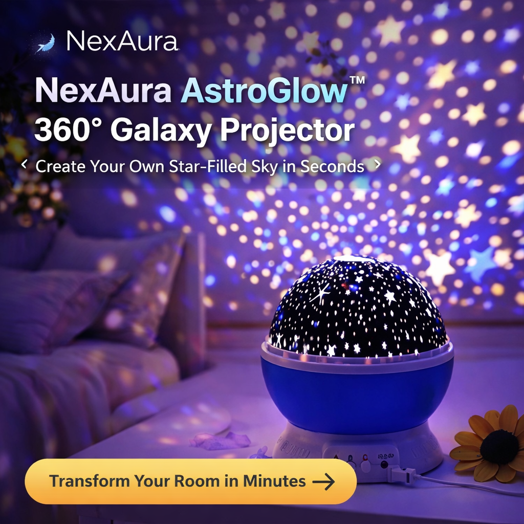 NexAura AstroGlow 360° Galaxy Projector