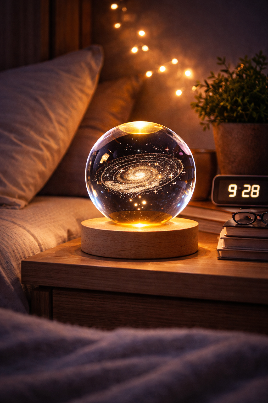 NexAura Galaxy Crystal Lamp – 3D Solar System LED Night Light